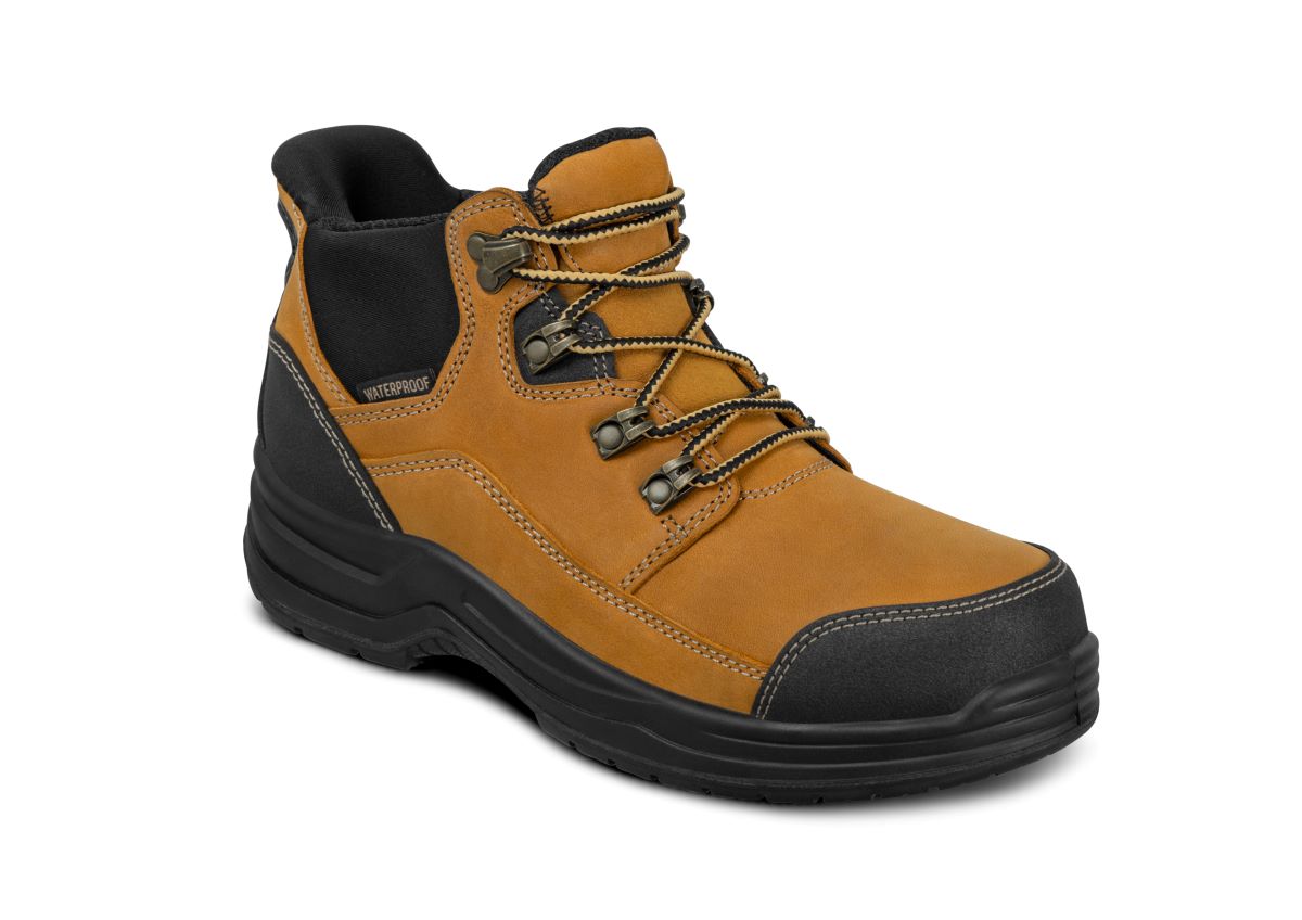Quartz Women's Hands-Free Waterproof Work Boots, Wheat, angle view