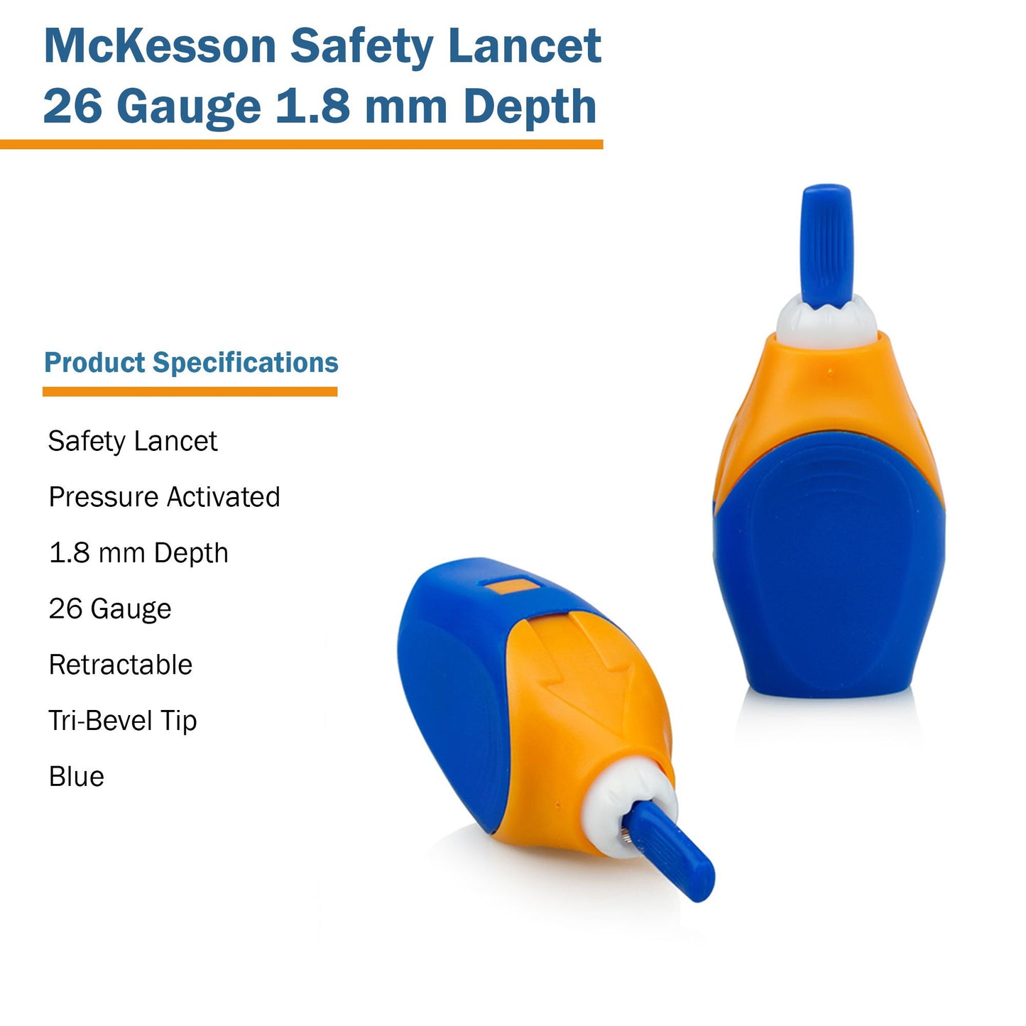 McKesson Pressure Activated Safety Lancets, 26 Gauge