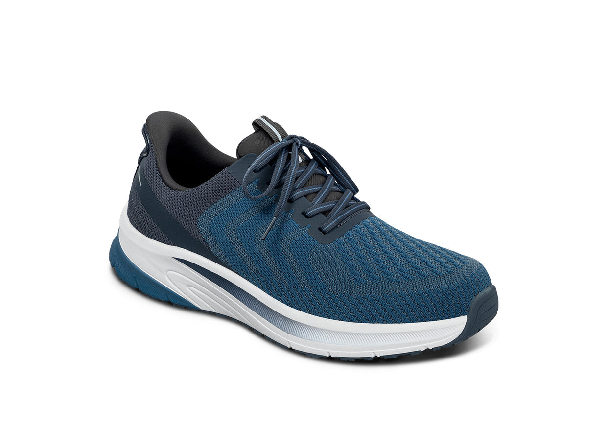 Tilos Men's Hands-Free Athletic Shoes, Blue, angle view