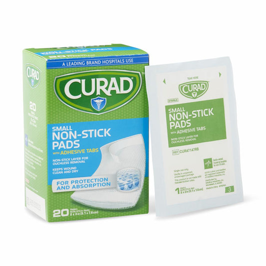 Curad Sterile Nonstick Pads with Adhesive Tabs 2 x 3 St 20/box