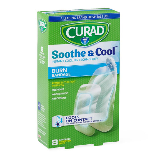 Curad Soothe and Cool Clear Waterproof Hydrogel Bandages Soothe&cool Assorted Sizes 8ct