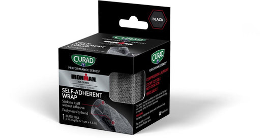 Curad Performance Series Ironman Self-Adherent Wraps Bandage Self Adherent Black 2 1ea