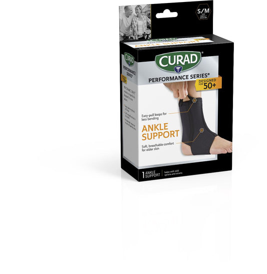 Curad Performance Series Neoprene Open Heel Ankle Supports Med Sr