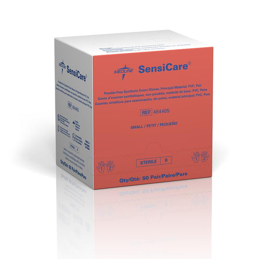 Sensicare Stretch Vinyl Sterile Exam Gloves Pair Wrapped