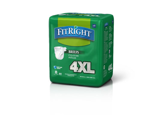 Fitright 4 x L Cloth-Like Adult Incontinence Briefs Bariatric 65-94 Beige 32/cs 4/8S