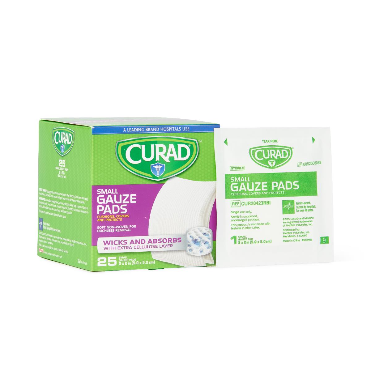 Curad Sterile Pro-Gauze Pads Gauze 2" x 2" 25ct