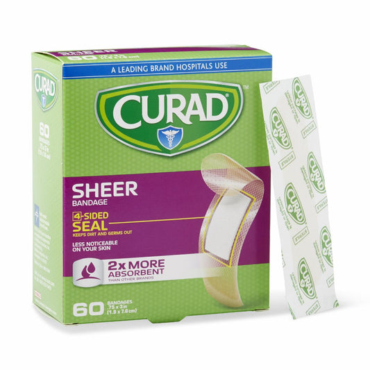 Curad Sheer Adhesive Bandages .75" x 3" 60ct
