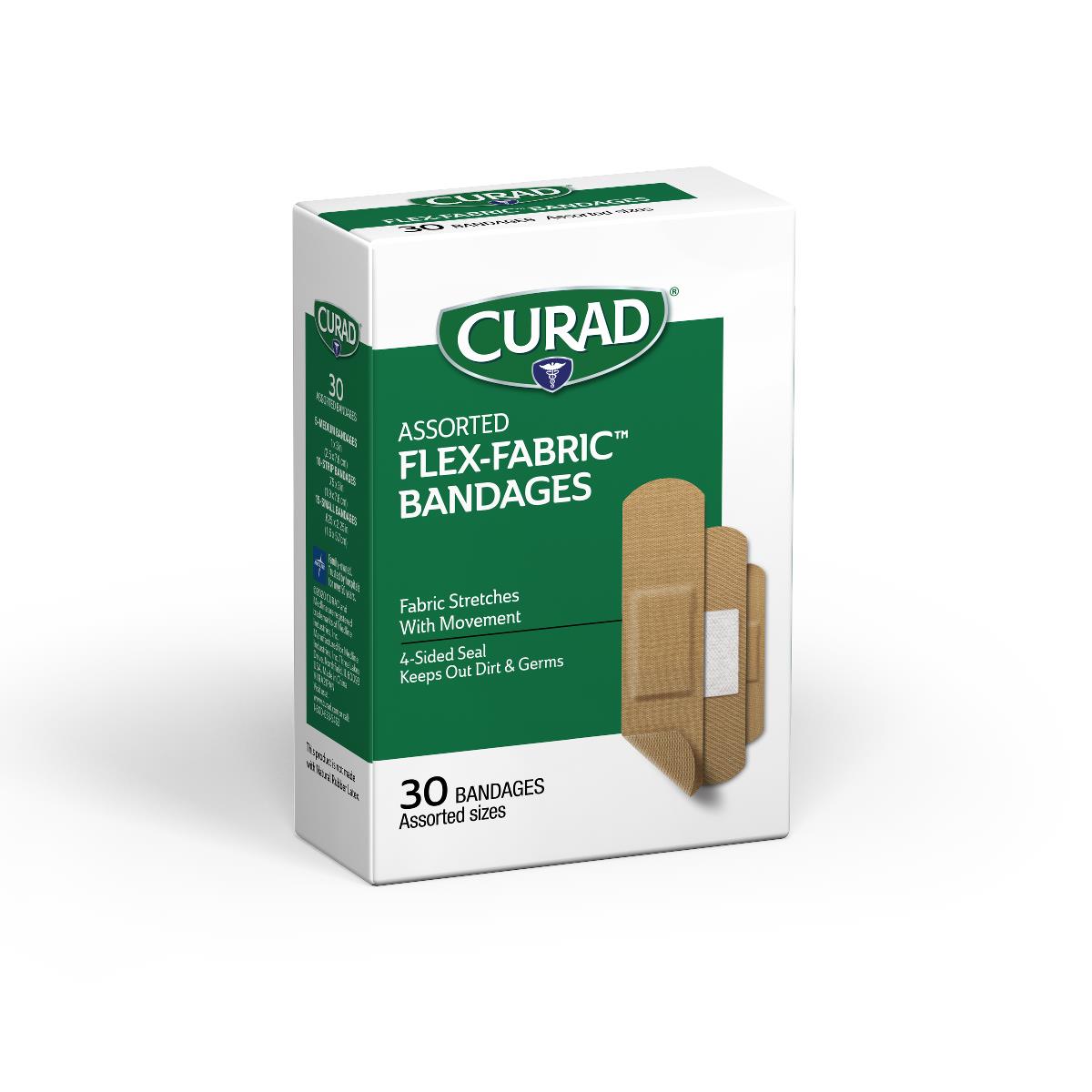 Curad Flex-Fabric Bandages Fabric 30ct Assrtd