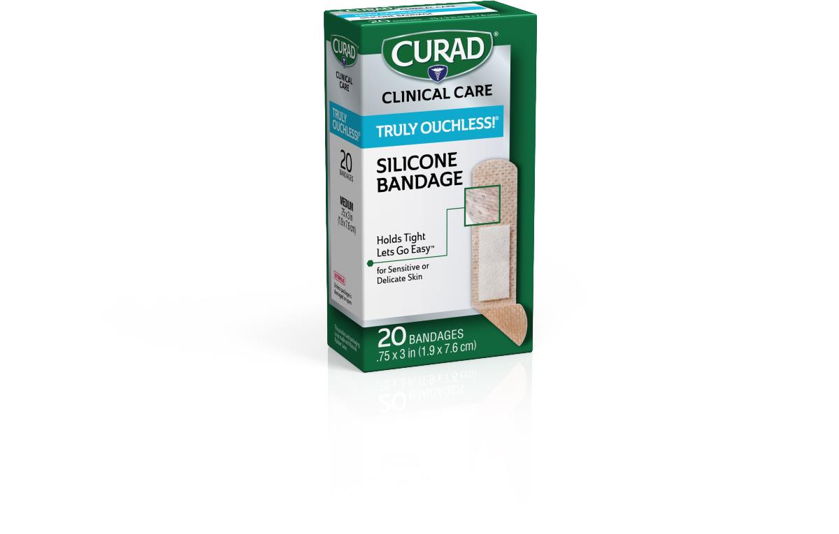 Curad Silicone Flexible Fabric Bandages .75 x 3" 20ct