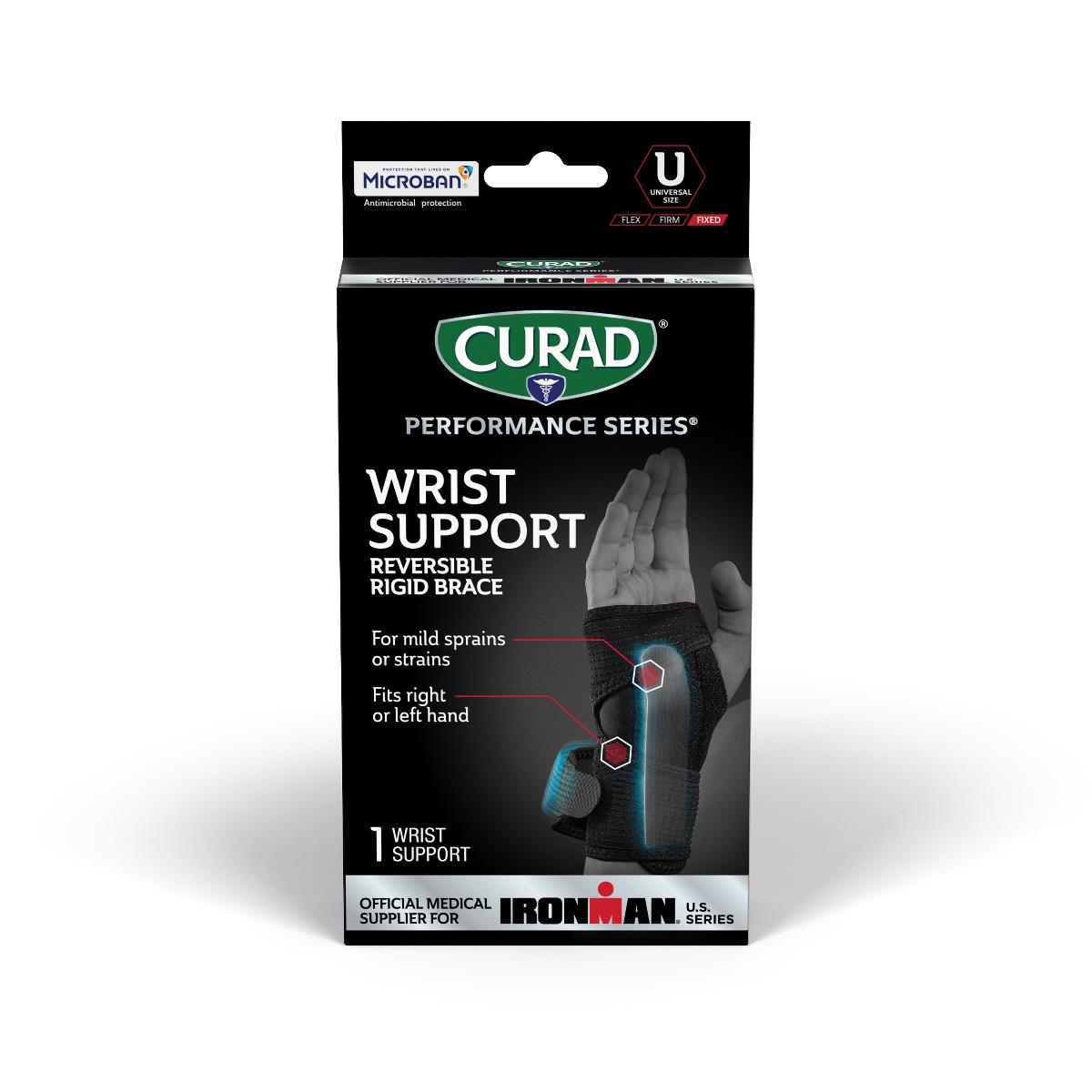 Curad Performance Series Ironman Reversible Wrist Braces Brace Univ Microb