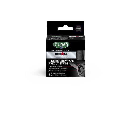 Curad Performance Series Ironman Kinesiology Tape Kinesio Im Black 2" x 10" 12ea/cs