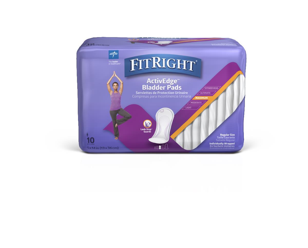 Fitright Activedge Women's Bladder Control Pads Liner Incontinent Maximum