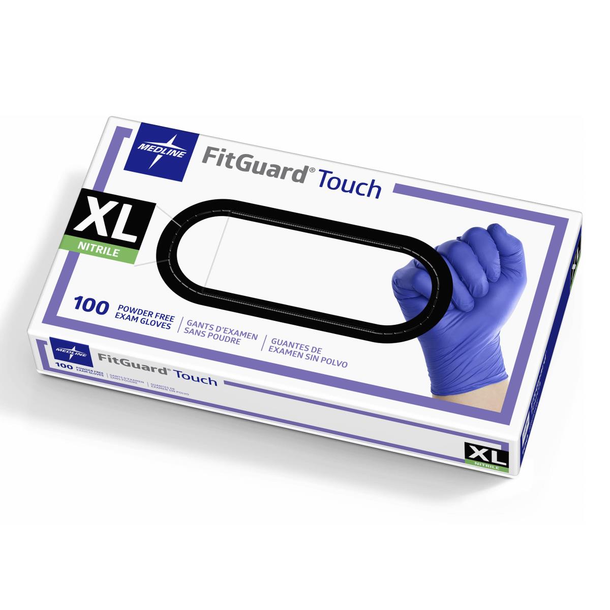 Fitguard Touch Powder-Free Nitrile Exam Gloves Fg 100ct x L