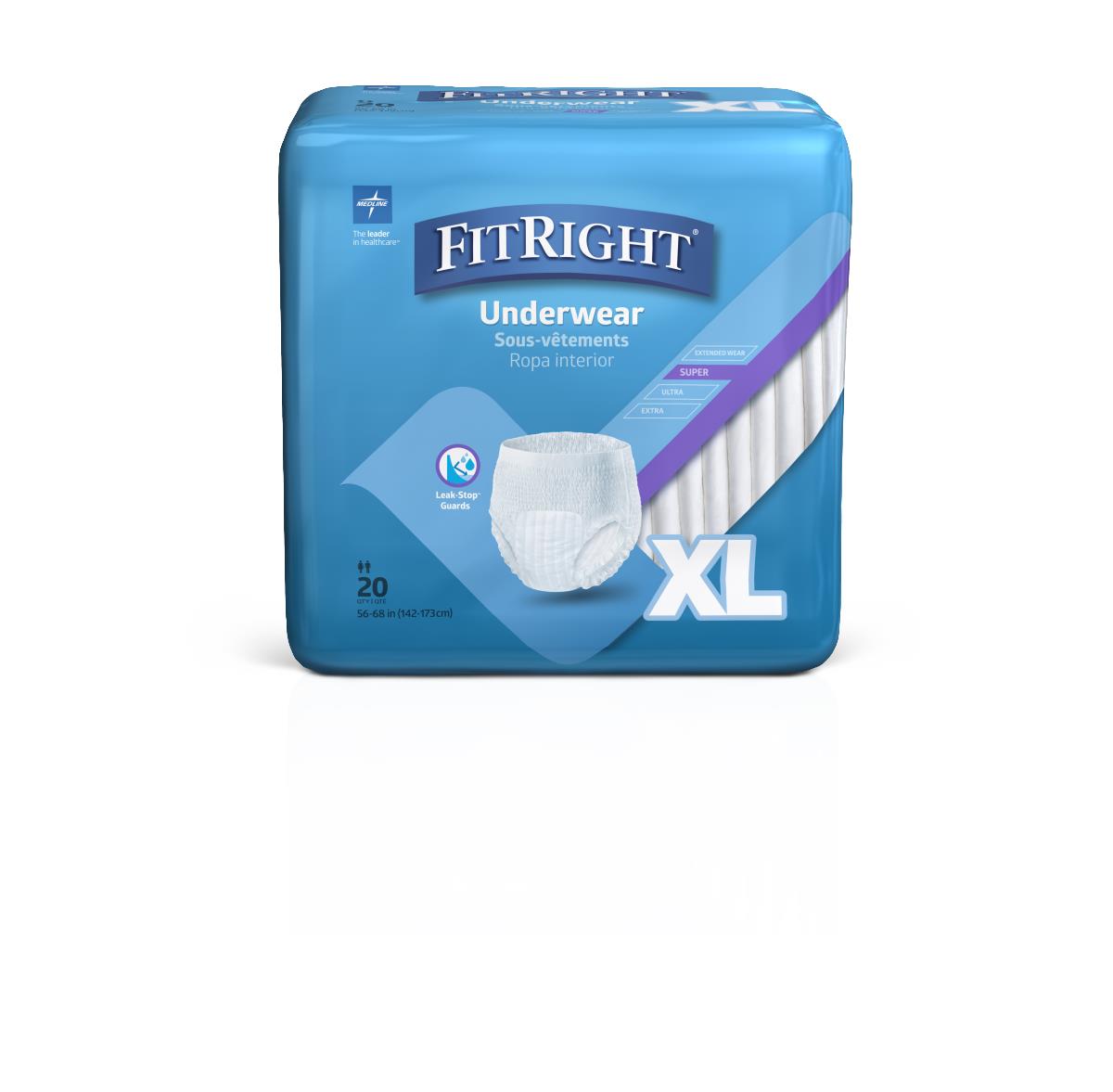 FitRight Super Incontinence Underwear Unisex Heavy Absorbency 20ct