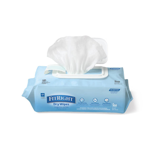 Fitright Dry Wipes Wipe Cleansing 8 x 8" 100/pack