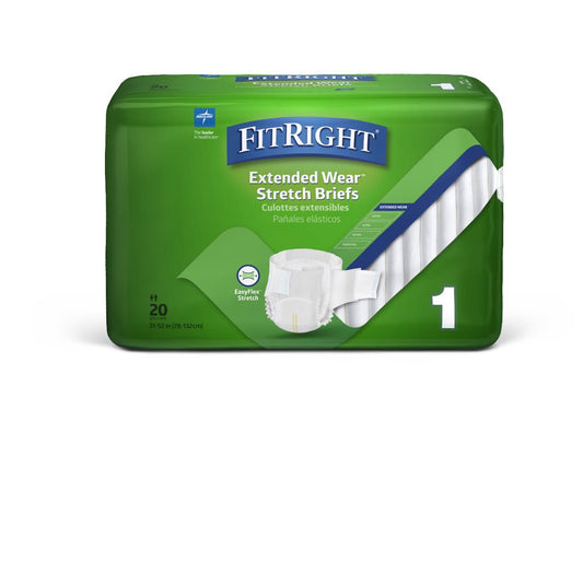 Fitright Extended Wear Stretch Briefs Ext Size 1