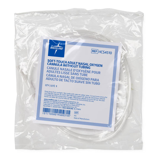 Soft-Touch Oxygen Cannulas with Standard Connectors Adult No Tubing