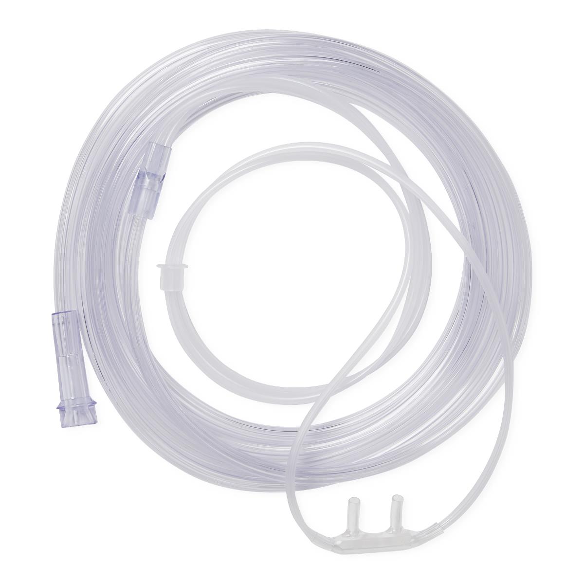 Soft Oxygen Cannula with Standard Connector, Adult, 7' (2.1 m) Tubing