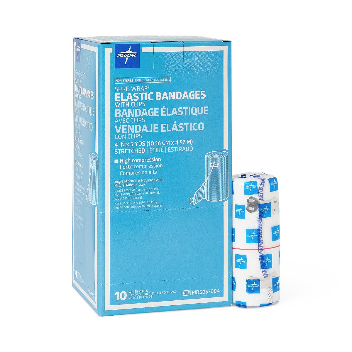 Sure-Wrap Nonsterile Elastic Bandages 4 x 5yd White