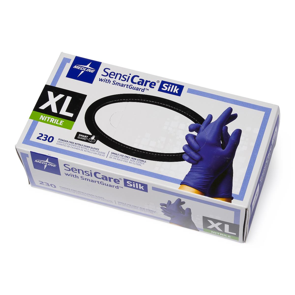 Sensicare Silk Powder-Free Nitrile Exam Gloves with Film
