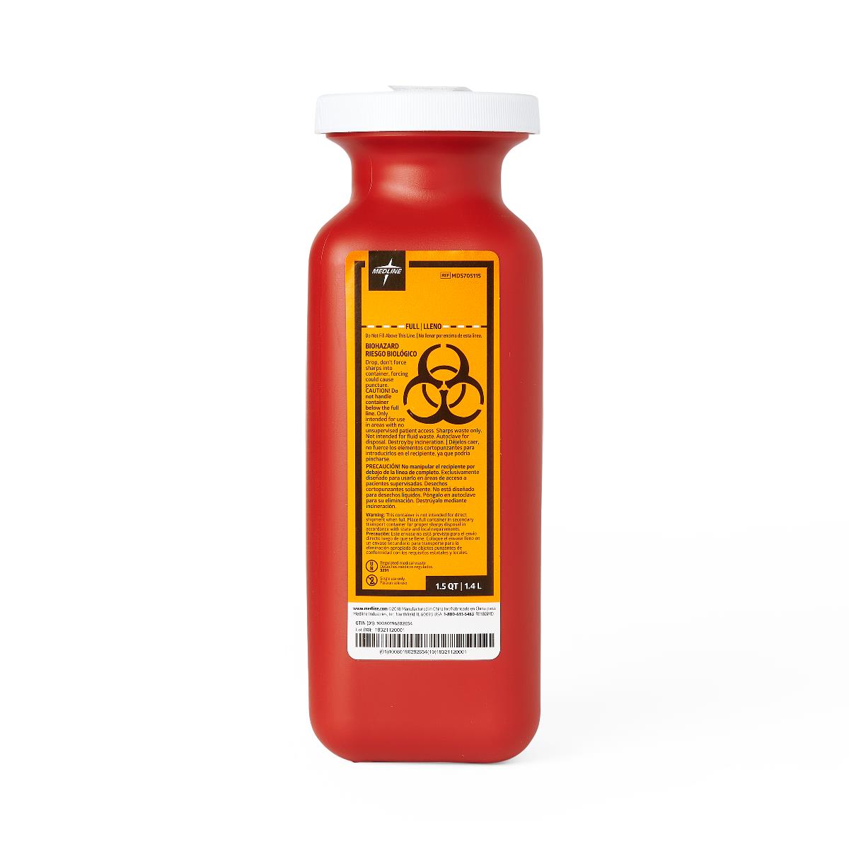 Phlebotomy Sharps Containers 1.5 QT Red