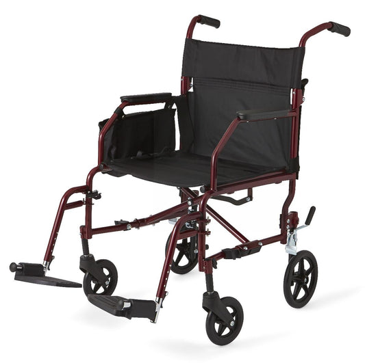 Basic Steel Transport Chair with 8" Rear Wheels Knockdown