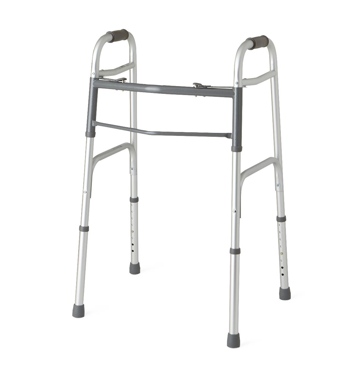 Two-Button Folding Walkers Without Wheels 2 Button Adj.1inadult