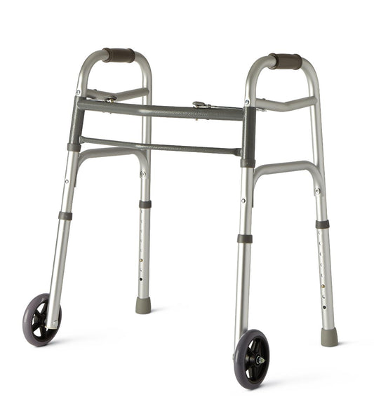 Youth Two-Button Folding Walkers with 5" Wheels 2 Button Fold with 5inwheels Jr