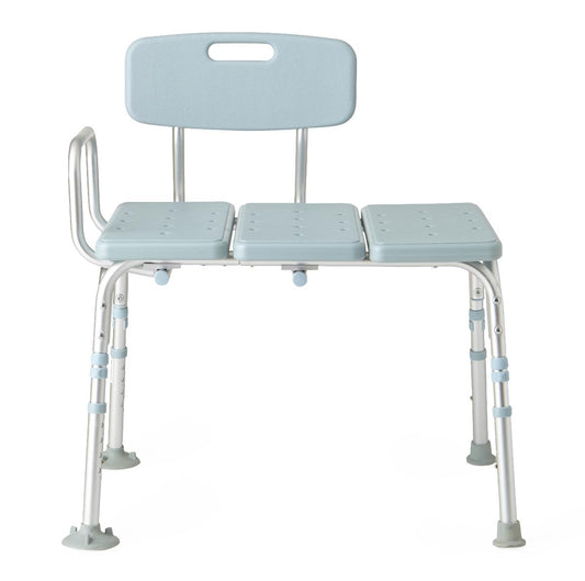 Knockdown Shower Transfer Bench with Back and Microban Treatment 350lbs