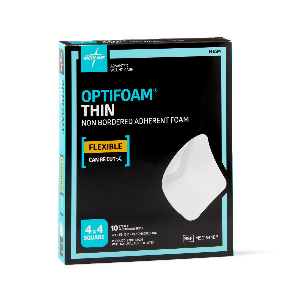 Optifoam Thin Adhesive Foam Dressings 4 x 4