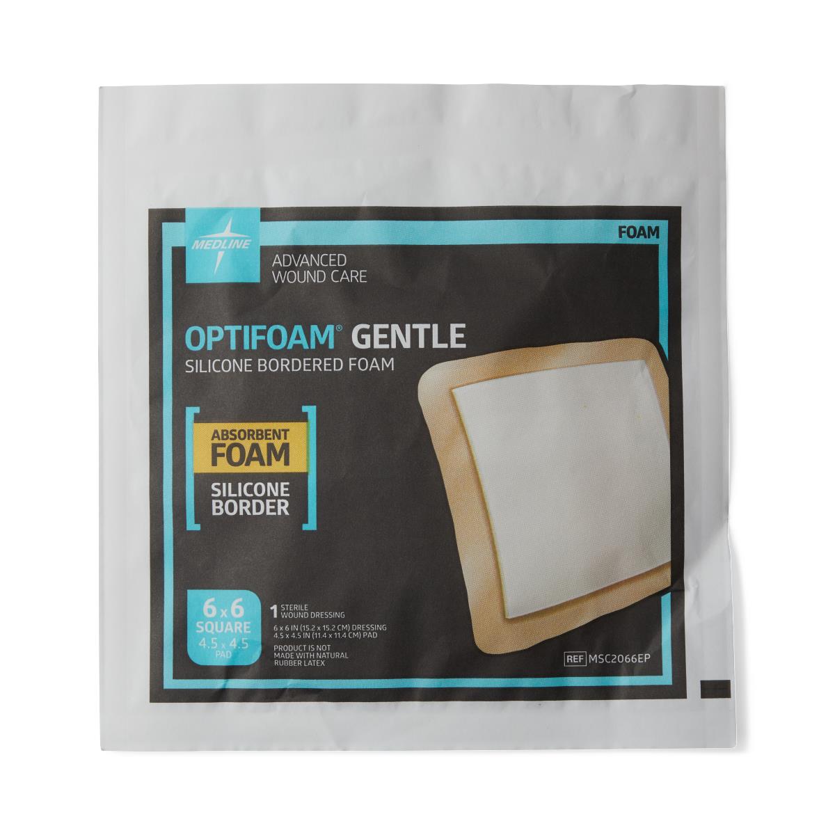 Optifoam Gentle Foam Dressings with Silicone Adhesive Border 6 x 6