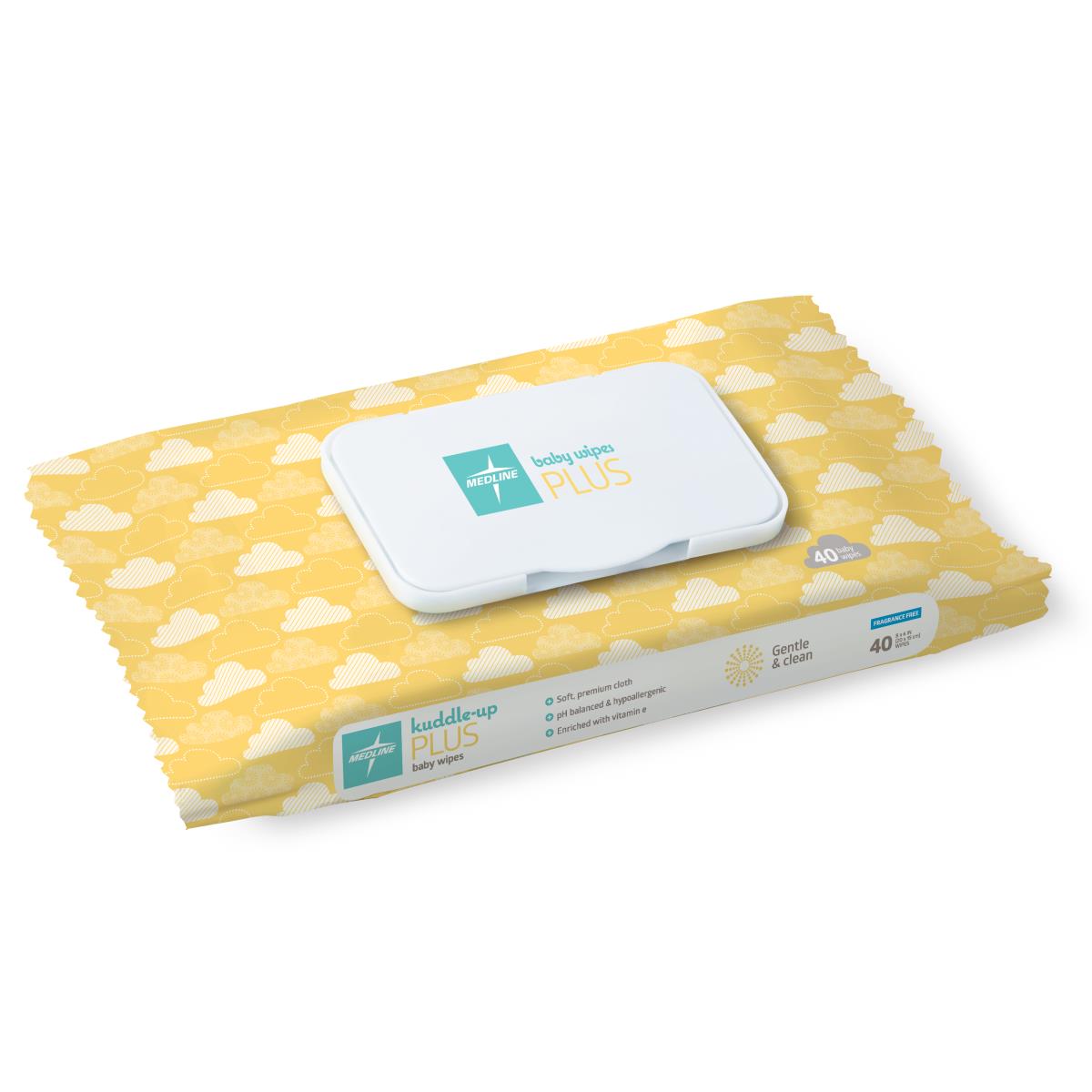Hypoallergenic Fragrance-Free Baby Wipes Wipe Wet Frag Free 8 x 6" 40ct