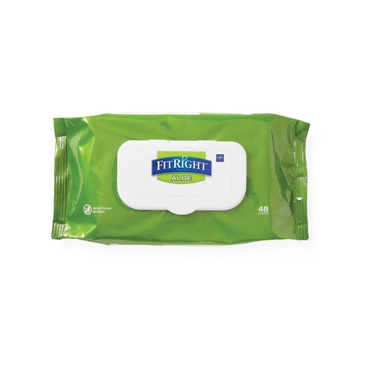 Fitright Aloe Personal Cleansing Wipes Wipe Wet Scented 8 x 10" 48/pack
