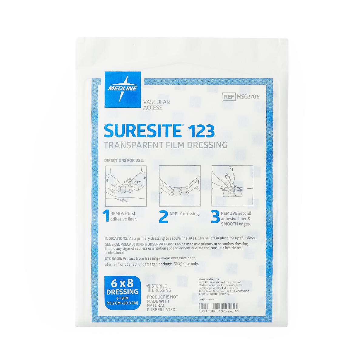 Suresite 123 Transparent Film Dressing 6" x 8"