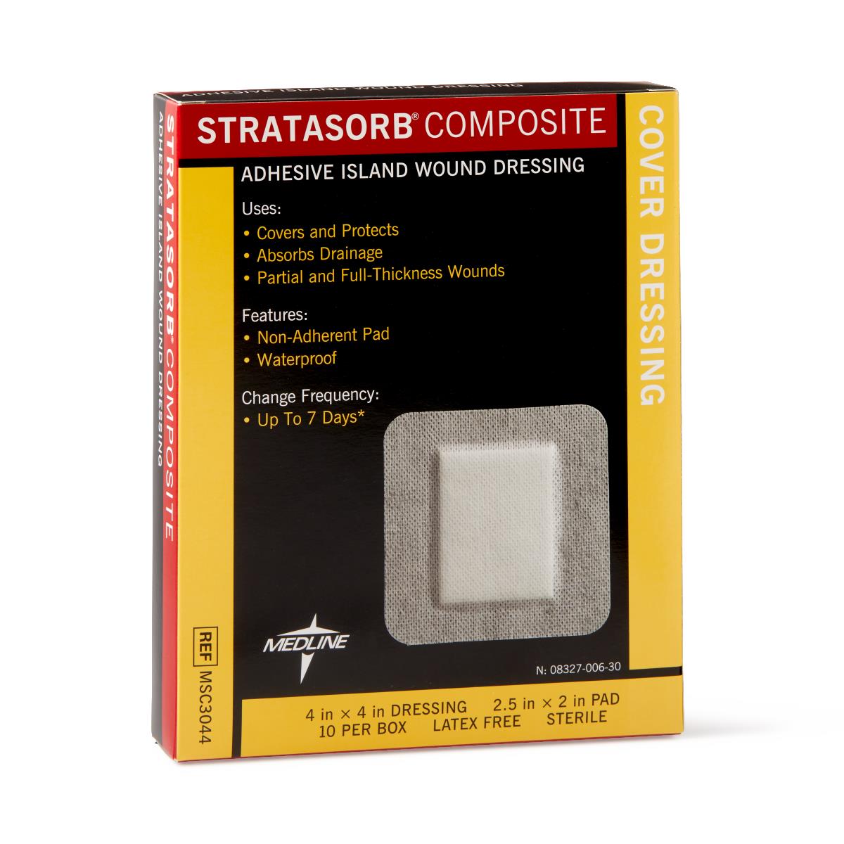 Stratasorb Waterproof Adhesive Island Wound Dressings Comp 4" x 4"