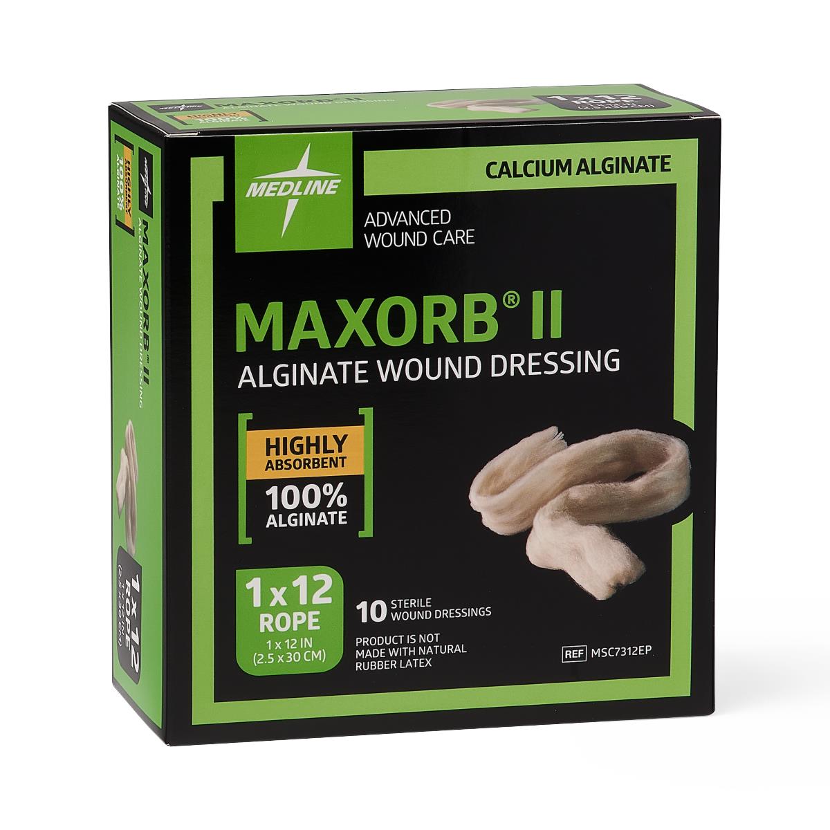 Maxorb II Alginate Dressings Rope 1" x 12"