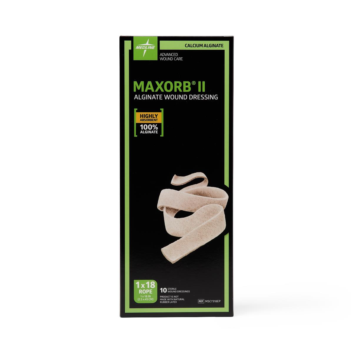 Maxorb II Alginate Dressings Rope 1" x 18"