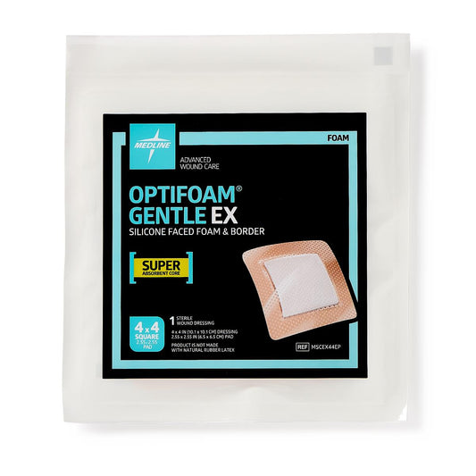 Optifoam Gentle E Extra Smallilicone-Faced Foam Dressings Ex Bordered 4 4