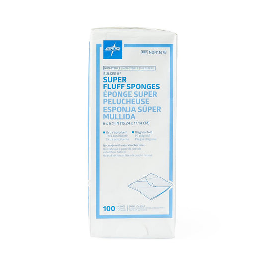 Nonsterile Bulkee II Extra Absorbent Super Fluff Sponge Gauze 6" x 6.75"