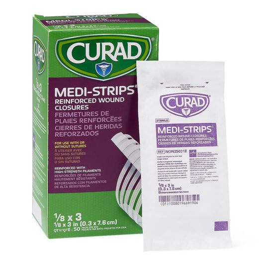 Curad Medi-Strip Reinforced Wound Closures Strip Cl Medistrp 1/8" x 3" 5strp/pack
