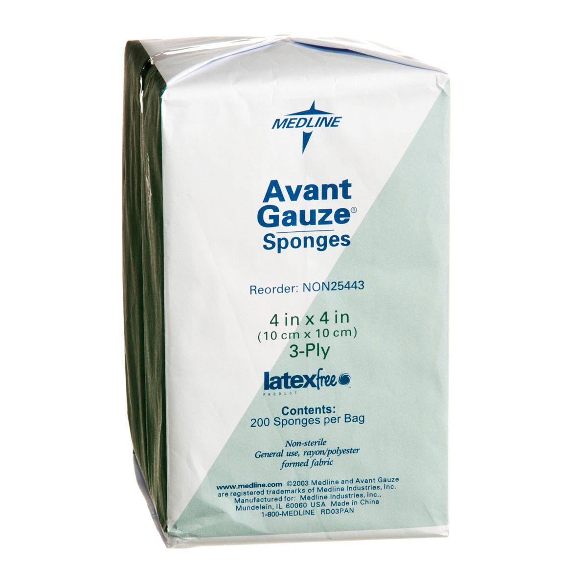 Standard Nonsterile Nonwoven Gauze Sponges 4" x 4" 3ply