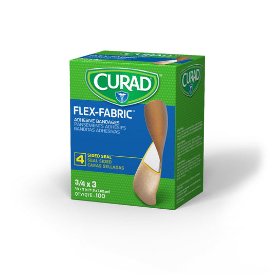 Curad Flex-Fabric Bandages Adhesive Fabric Bulk Packaging 3/4" x 3" (Case of 8100)