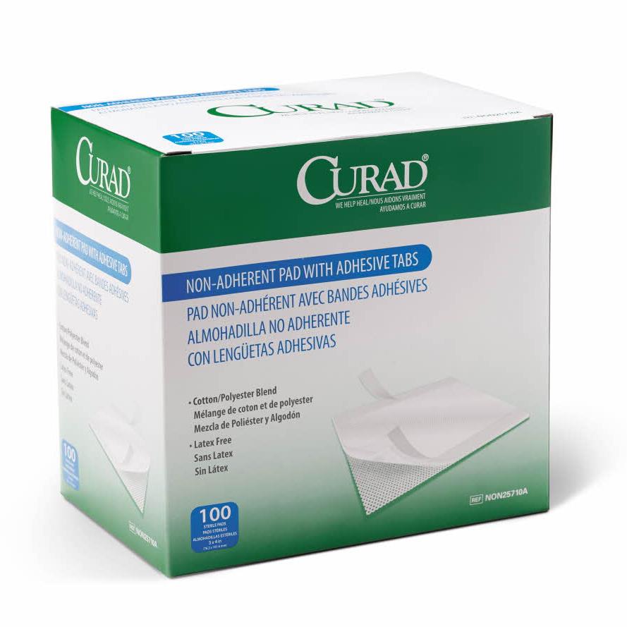 Curad Sterile Non-Adherent Pads with Adhesive Tabs with ad 3 x 4 St 1/pack