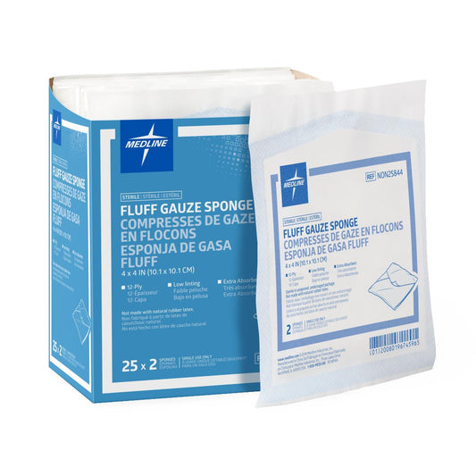Sterile Bulkee II Extra Absorbent Super Fluff Sponge Gauze 4" x 4" 12ply 2'S