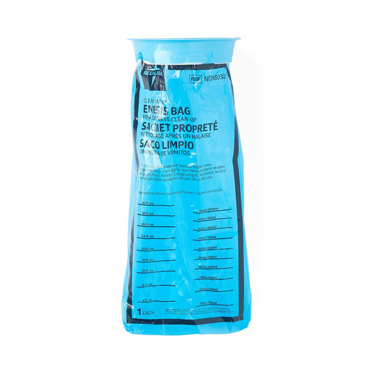 Emesis Bags with Plastic Rings Blue Ldpe