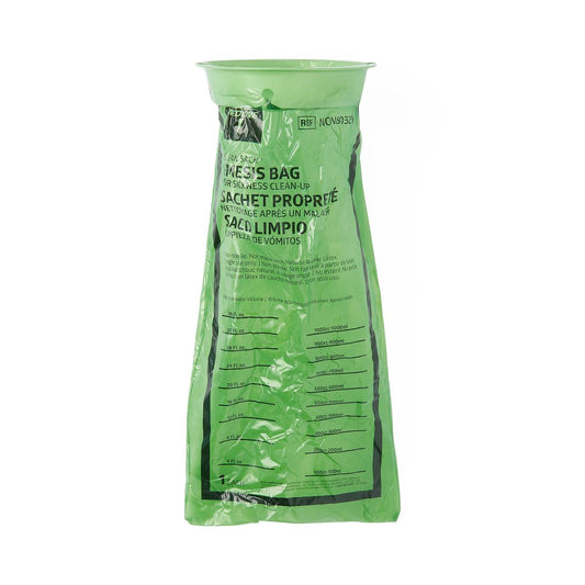 Emesis Bags with Plastic Rings Green Hdpe