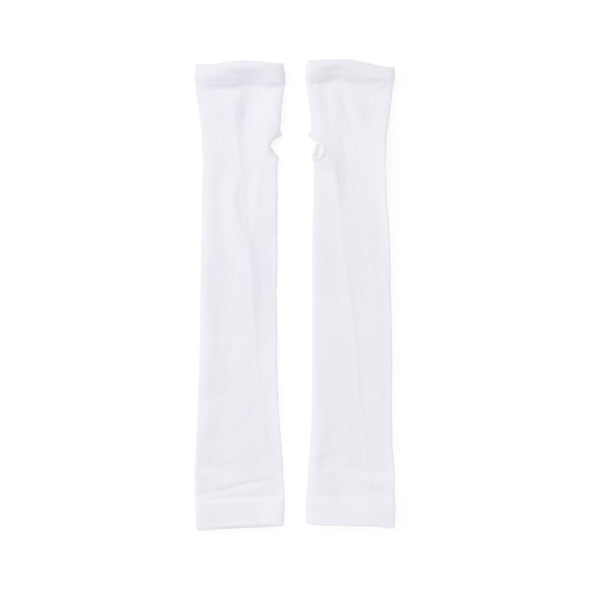 Protective Arm Sleeves with Thumb Loop Universal Fit 18" White 1 Pair (2ct) (1 Pair)