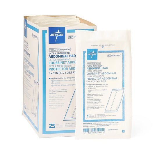 Essentials Sterile Abdominal Pads 5" x 9" St 25/box