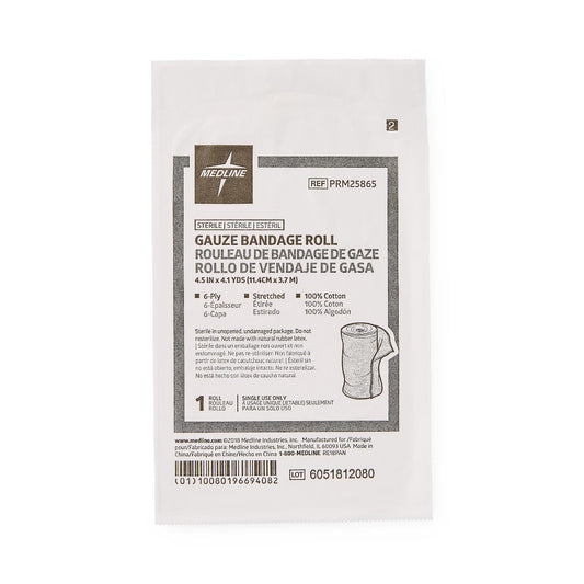 Cotton Gauze Bandage Roll 4.5" x 4.1yd Sterile