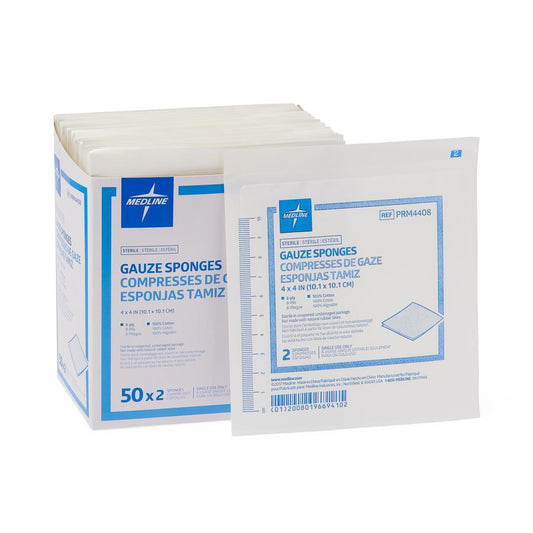Woven Sterile Gauze Sponges Spnge 4" x 4" 8ply Stril 2/pack